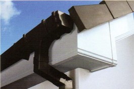 White ogee fascia with black ogee rainwater